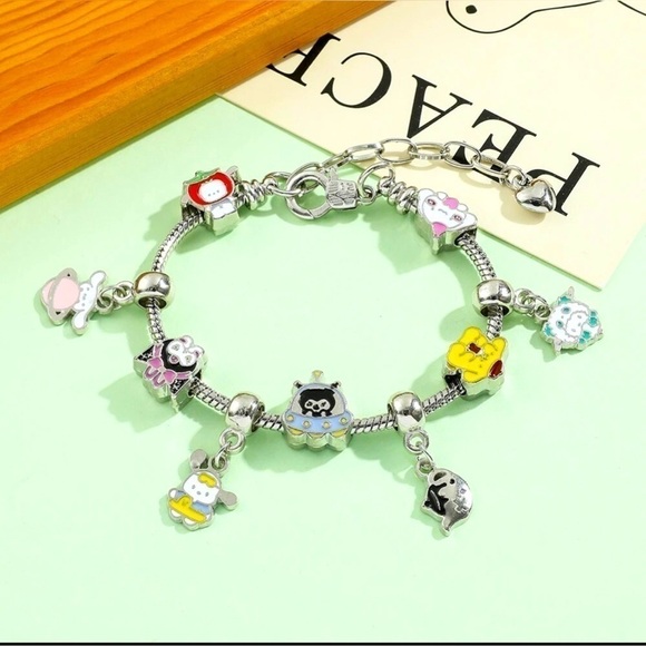Sanrio Jewelry - Silver Plated Sanrio Hello Kitty Character Themed Charm Bracelet